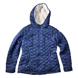 Steve Madden Women's Glacier Shield Fur Lined Navy Quilted Coat  Size M  Puffer